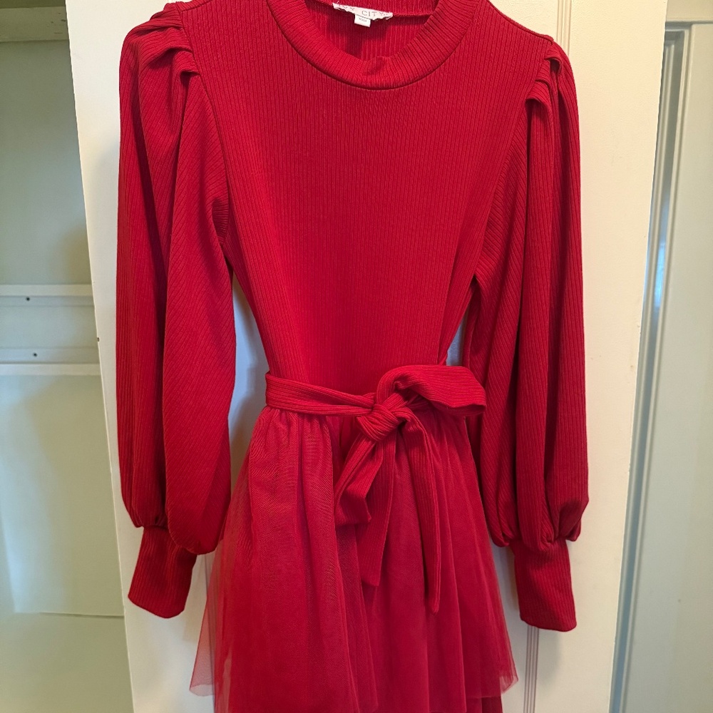 Ivy City Co Short Cosette Dress in Red